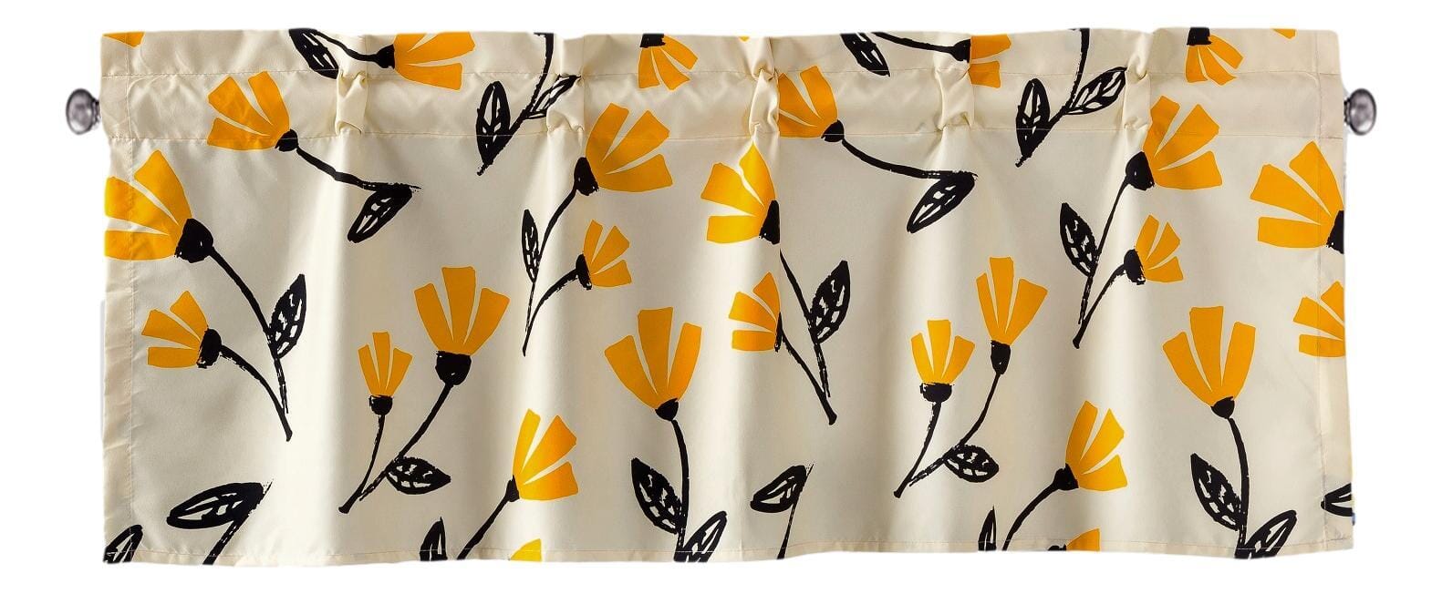 DaDa Bedding Yellow Fleur Floral Golden Orange Ivory Window Curtain Valance - 18" x 52" (18112)