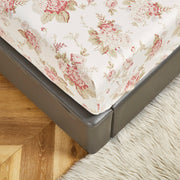 DaDa Bedding Hint of Mint Dainty Cottage Floral Roses Cotton Fitted Sheet w/ Pillow Case (3036) - DaDa Bedding Collection