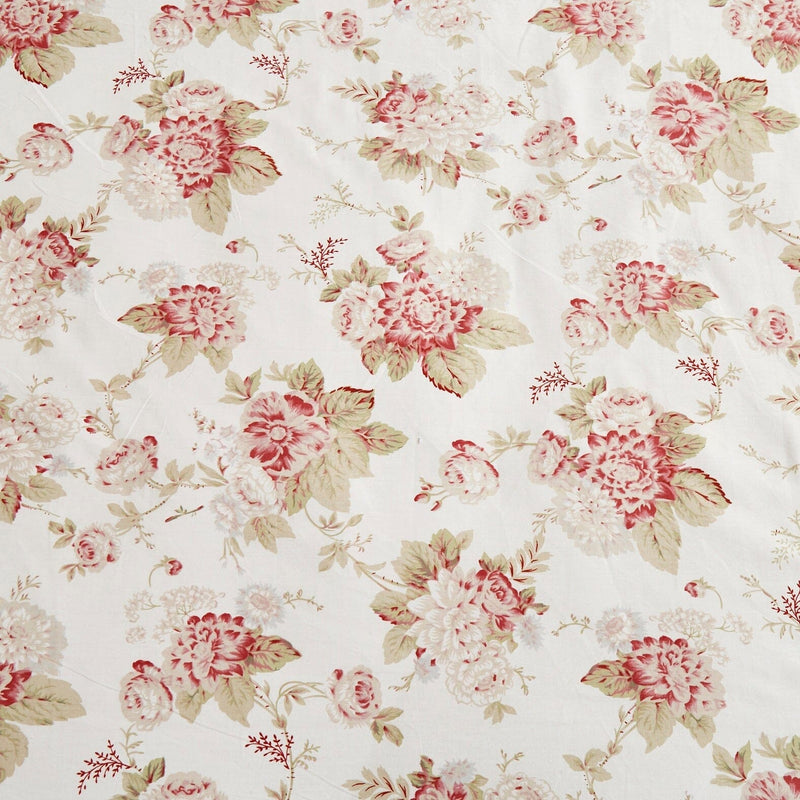 DaDa Bedding Hint of Mint Dainty Cottage Floral Roses Cotton Fitted Sheet w/ Pillow Case (3036) - DaDa Bedding Collection