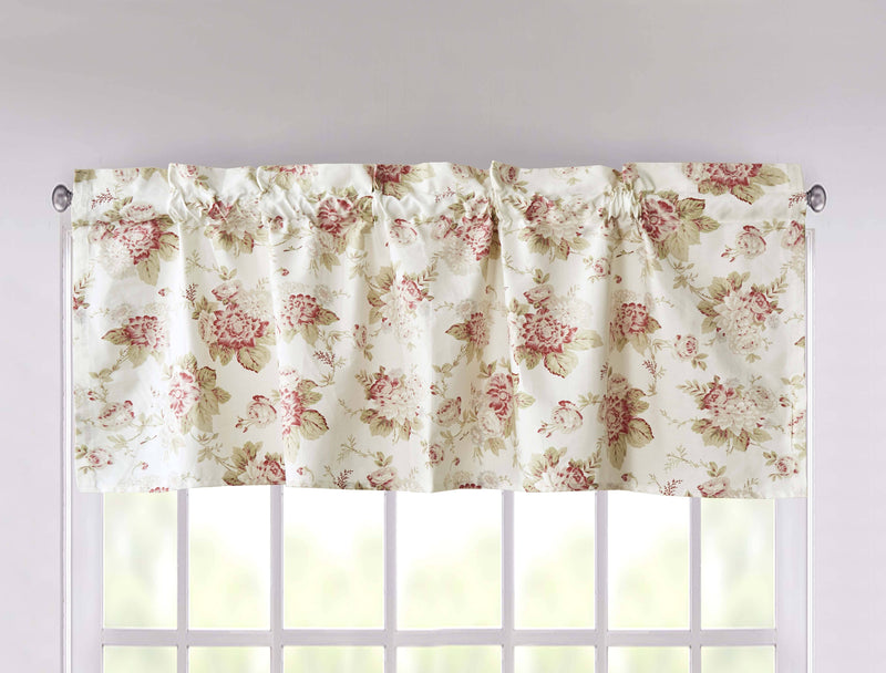 DaDa Bedding Dainty Floral Garden Pastel Roses Cottage Window Curtain Valance - 18" x 52" (3036) - DaDa Bedding Collection