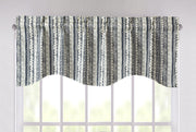 DaDa Bedding Denim Blue Elegance Striped Floral Window Curtain Valance - 18" x 52" (JHW-660) - DaDa Bedding Collection