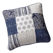 DaDa Bedding Patchwork Denim Blue Elegance Bohemian Euro Sham - 26” x 26" - 1PC (JHW660) - DaDa Bedding Collection