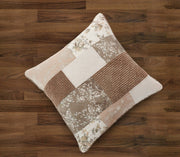 DaDa Bedding Vintage Patchwork Dusty Rose Taupe & Tan Beige Brown Floral Euro Pillow Sham Cover, 26" x 26" (JHW866) - DaDa Bedding Collection