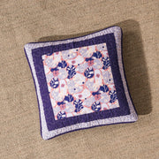 DaDa Bedding Set of 2-Pieces Peachy Blossoms Purple Floral Patchwork Throw Pillow Covers, 18" x 18" - Designed in USA (JHW877) - DaDa Bedding Collection