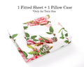 DaDa Bedding Romantic Roses Lovely Spring Pink Floral Fitted Bed Sheet w/ Pillow Cases (JHW879-Fitted) - DaDa Bedding Collection
