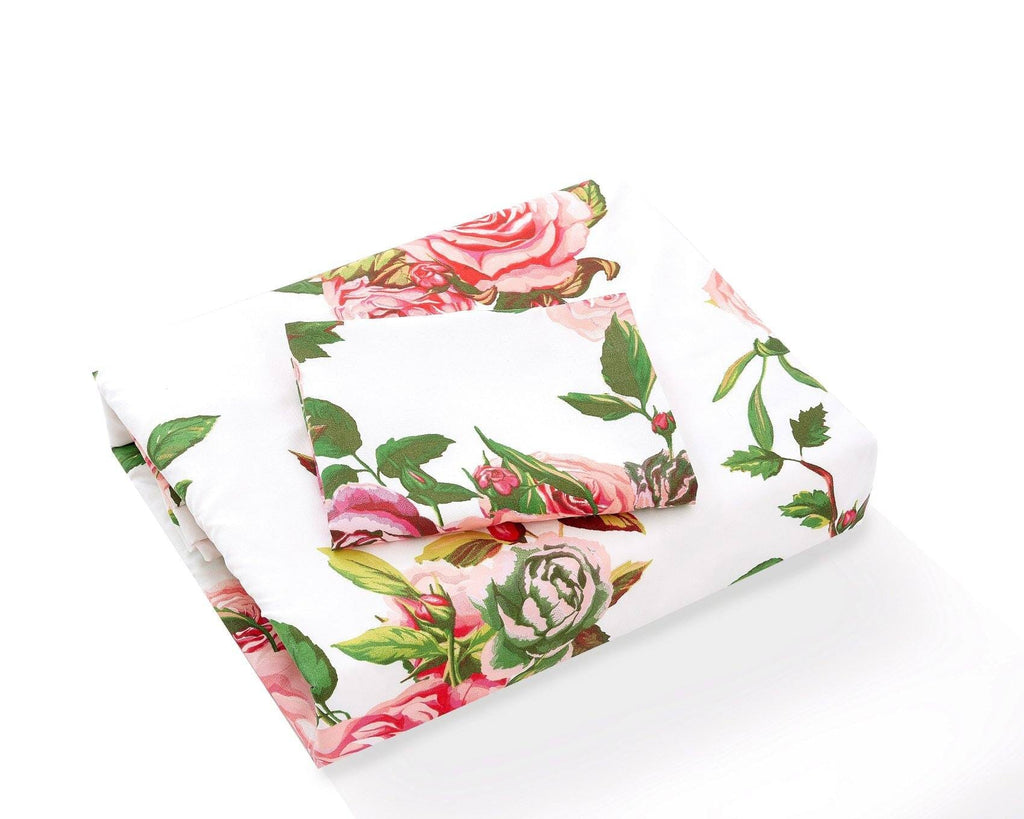 DaDa Bedding Romantic Roses Lovely Spring Pink Floral Duvet Cover Set w/ Pillow Cases (JHW-879) - DaDa Bedding Collection