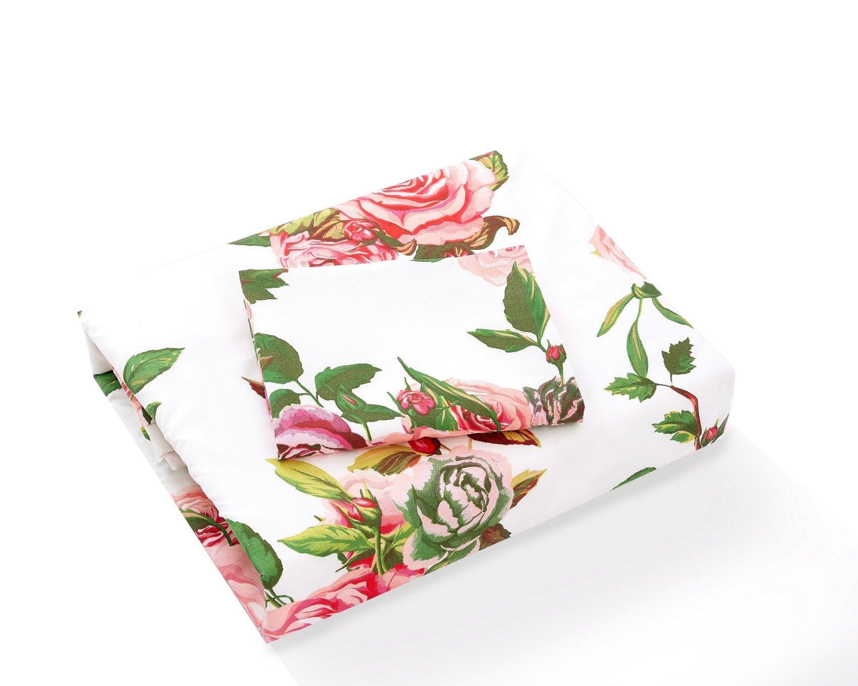 DaDa Bedding Romantic Roses Lovely Spring Pink Floral Duvet Cover Set w/ Pillow Cases (JHW-879) - DaDa Bedding Collection
