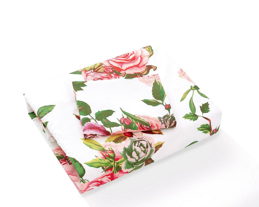 DaDa Bedding Romantic Roses Lovely Spring Pink Floral Duvet Cover Set w/ Pillow Cases (JHW-879) - DaDa Bedding Collection