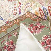 DaDa Bedding Botanical Cranberry Sage Chevron Floral Duvet Cover Set w/ Pillow Cases (JHW-924) - DaDa Bedding Collection