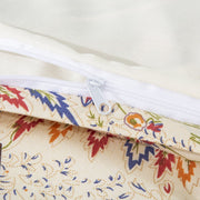 DaDa Bedding Botanical Cranberry Sage Chevron Floral Duvet Cover Set w/ Pillow Cases (JHW-924) - DaDa Bedding Collection