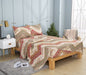 DaDa Bedding Botanical Cranberry Sage Chevron Floral Flat Bed Sheet w/ Pillowcases (JHW-924-Flat) - DaDa Bedding Collection