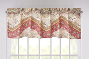 DaDa Bedding Rustic Cranberry Sage Chevron Floral Window Curtain Valance - 18" x 52" (JHW-924) - DaDa Bedding Collection