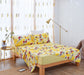 Bed sheet set fitted and flat yellow floral set with blanket