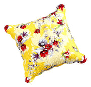 DaDa Bedding Sunshine Yellow Hummingbirds Floral Scalloped Euro Pillow Sham Cover, 26" x 26" (JHW925) - DaDa Bedding Collection