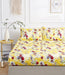 DaDa Bedding Sunshine Yellow Hummingbirds Floral Fitted Bed Sheet w/ Pillow Cases (JHW-925) - DaDa Bedding Collection
