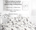 Queen king cal king hummingbird duvet cover sheet and valance set