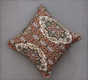 DaDa Bedding Rustic Earthy Cross Motif Folk Style Scalloped Euro Pillow Sham Cover, 26" x 26" (JHW944) - DaDa Bedding Collection