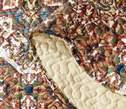 DaDa Bedding Rustic Earthy Cross Motif Folk Ogee Moroccan Scalloped Quilted Bedspread Set (JHW-944) - DaDa Bedding Collection