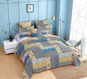DaDa Bedding Honey Cove Garden Floral Paisley Cottage Patchwork Bedspread Set (JHW-957) - DaDa Bedding Collection