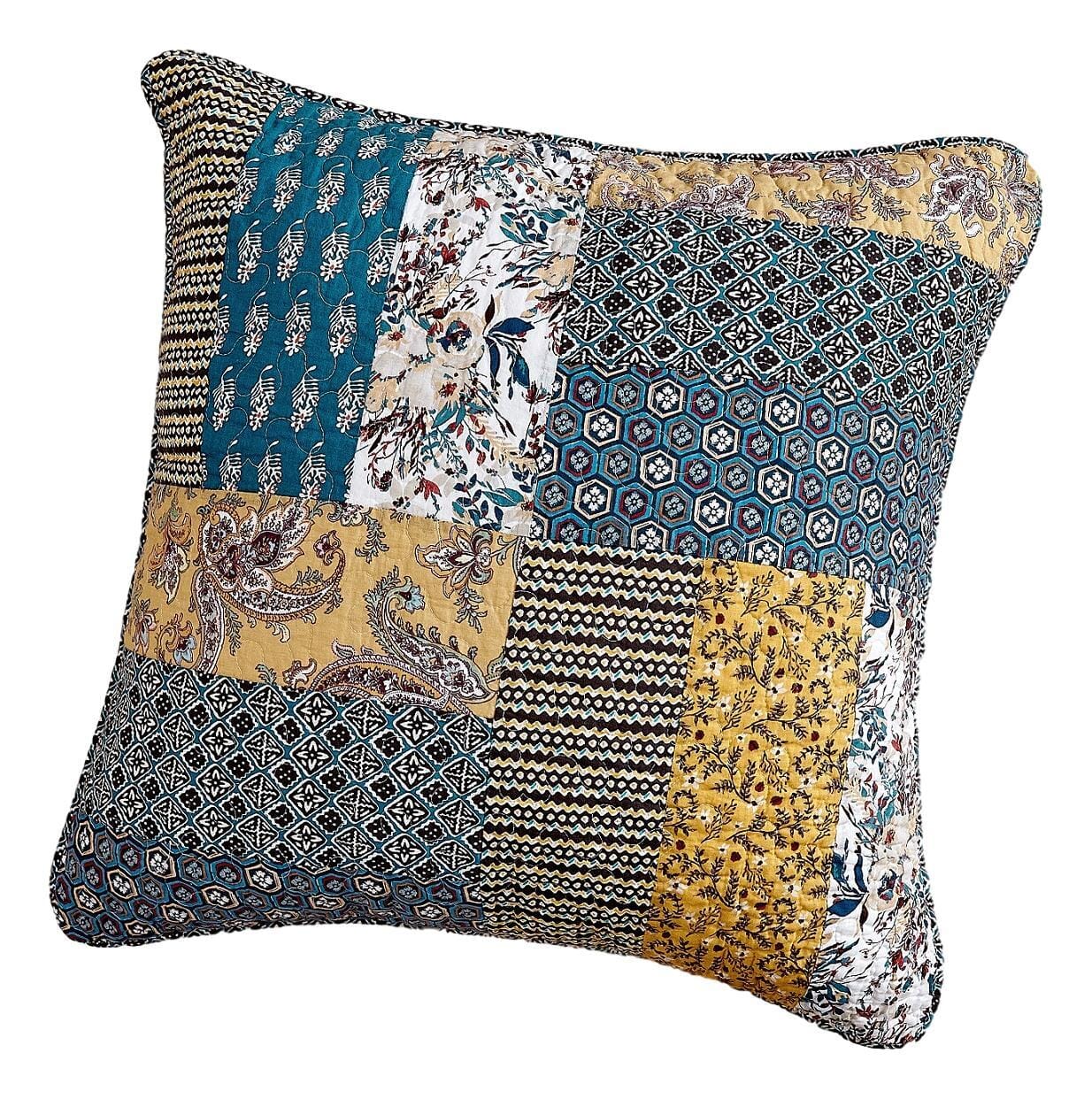 DaDalogy Bedding Set of 2 Honey Cove Floral Patchwork Throw Pillow Covers, 18" x 18" (JHW957) - DaDa Bedding Collection