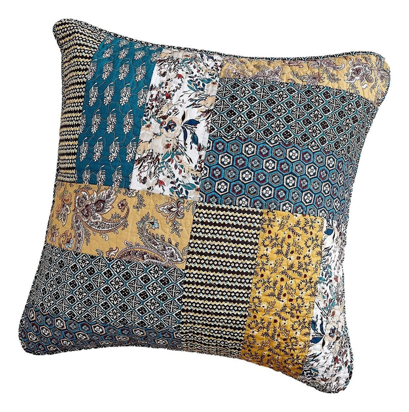 DaDalogy Bedding Set of 2 Honey Cove Floral Patchwork Throw Pillow Covers, 18" x 18" (JHW957) - DaDa Bedding Collection