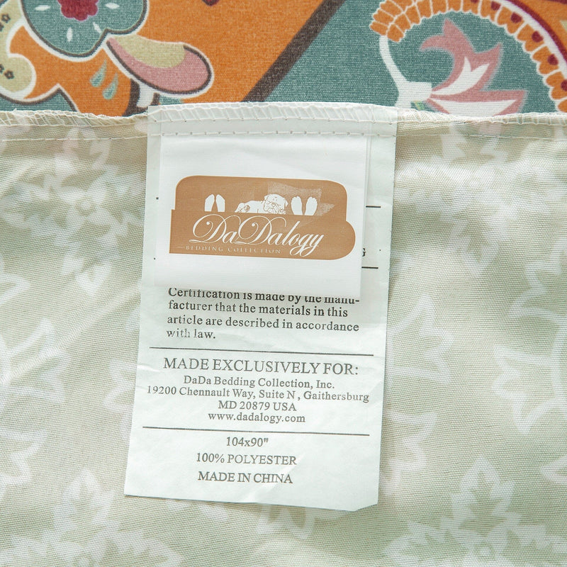 DaDalogy Bedding Bohemian Duvet Cover w/Pillow Cases - Reversible Coral Teal Floral Paisley Botanical Garden Party - Bright Vibrant Multi-Colorful Blue Salmon Pink - DaDa Bedding Collection