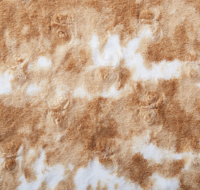 DaDa Bedding Amber Orange Brown & White Cozy Faux Fur Euro Throw Pillow Cover (M3396) - DaDa Bedding Collection