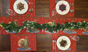 DaDa Bedding Set of 4-Pieces Red Santa Claus Christmas Tapestry Placemats 13” x 19” (17615) - DaDa Bedding Collection
