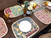 DaDa Bedding Set of 6-Pieces Hand-Made Placemats Cotton Bohemian Dark Elegance Patchwork Floral Table Mats (JHW-550) - DaDa Bedding Collection