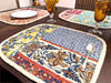 DaDa Bedding Set of 6-Pieces Hand-Made Placemats Cotton Bohemian Dark Elegance Patchwork Floral Table Mats (JHW-550) - DaDa Bedding Collection