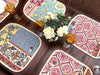DaDa Bedding Set of 6-Pieces Hand-Made Placemats Cotton Bohemian Dark Elegance Patchwork Floral Table Mats (JHW-550) - DaDa Bedding Collection