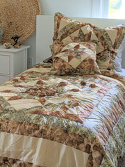 DaDa Bedding Country Rustic Camo Earthy Floral Sandy Beige Green Comforter Set (BM6118L-1) - DaDa Bedding Collection