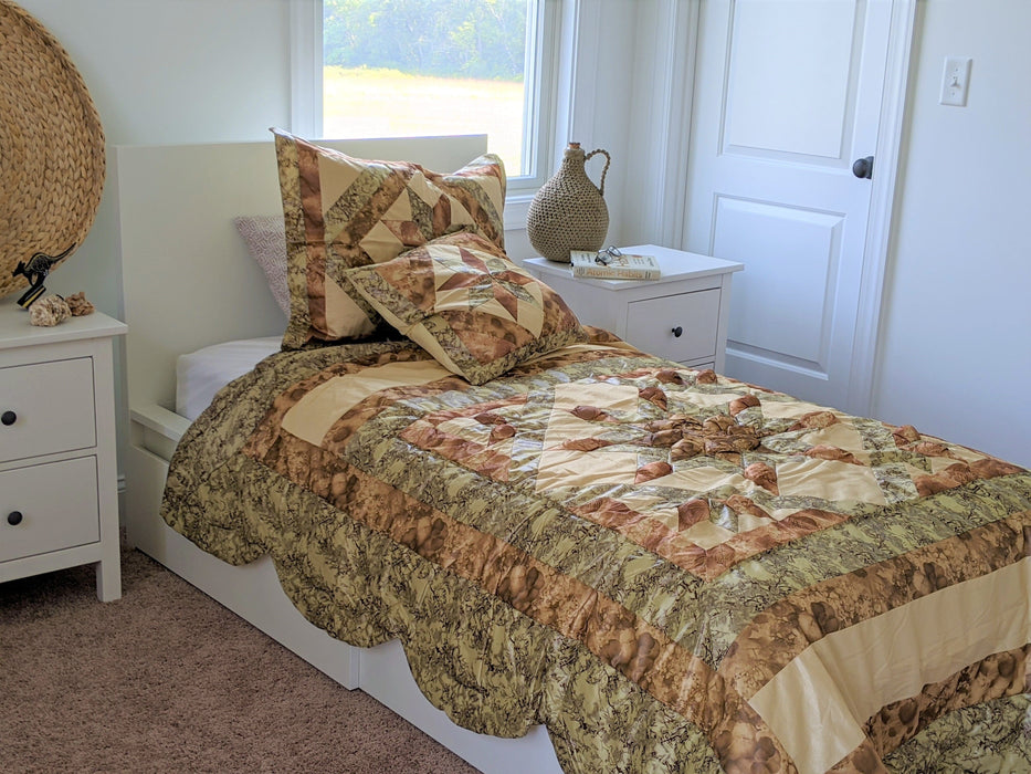 DaDa Bedding Country Rustic Camo Earthy Floral Sandy Beige Green Comforter Set (BM6118L-1)
