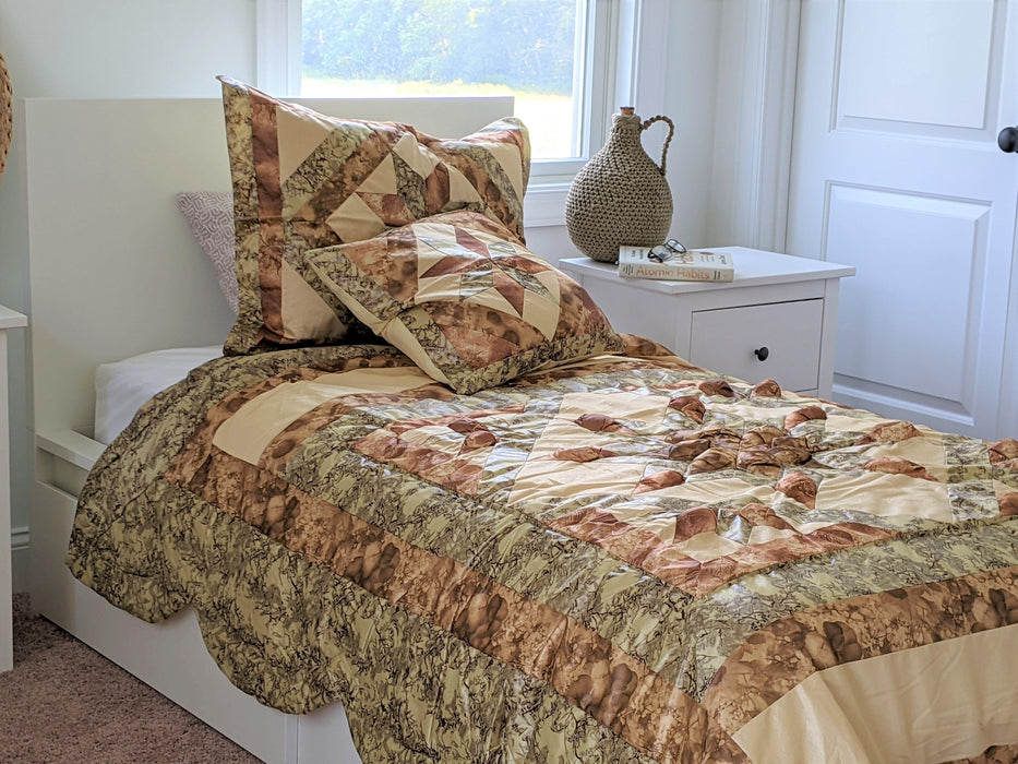 DaDa Bedding Country Rustic Camo Earthy Floral Sandy Beige Green Comforter Set (BM6118L-1)