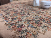 DaDa Bedding Wildflower Wonderland Floral Golden Beige Tan Square Dining Table Cloth (3100) - DaDa Bedding Collection