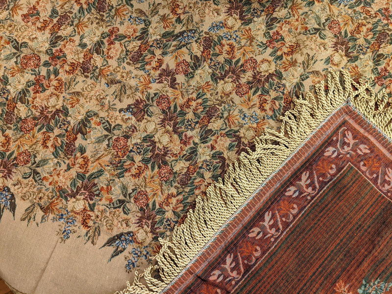 DaDa Bedding Wildflower Wonderland Floral Golden Beige Tan Square Dining Table Cloth (3100) - DaDa Bedding Collection