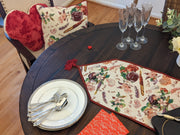 DaDa Bedding Sweet Heart Love Notes Pink Floral Woven Tapestry Dining Table Runner (18273) - DaDa Bedding Collection