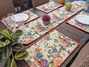 DaDa Bedding Vintage Romantic Roses Lovely Pink Floral Woven Tapestry Dining Table Runner (879) - DaDa Bedding Collection