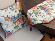 DaDa Bedding Vintage Romantic Roses Lovely Pink Floral Woven Tapestry Dining Table Runner (879) - DaDa Bedding Collection