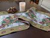 DaDa Bedding Set of 3-Pieces Table Runners - Festive Holiday Fiesta Floral Botanical Beige Woven Tapestry Dining Mats Scarf (6068) - DaDa Bedding Collection