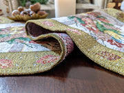 DaDa Bedding Rustic Floral Bouquet Lights Holiday Tapestry Dining Table Runner (6068) - DaDa Bedding Collection