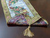 DaDa Bedding Set of 3-Pieces Table Runners - Festive Holiday Fiesta Floral Botanical Beige Woven Tapestry Dining Mats Scarf (6068) - DaDa Bedding Collection