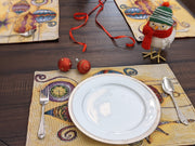 DaDa Bedding Set of 4-Pieces Starry Bohemian Lantern Ornaments Christmas Tapestry Placemats 13” x 19” (14916) - DaDa Bedding Collection