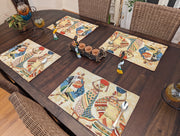 DaDa Bedding Set of 4-Pieces Dancing Women African Kwanzaa Tapestry Dining Table Placemats 13” x 19” (18117) - DaDa Bedding Collection