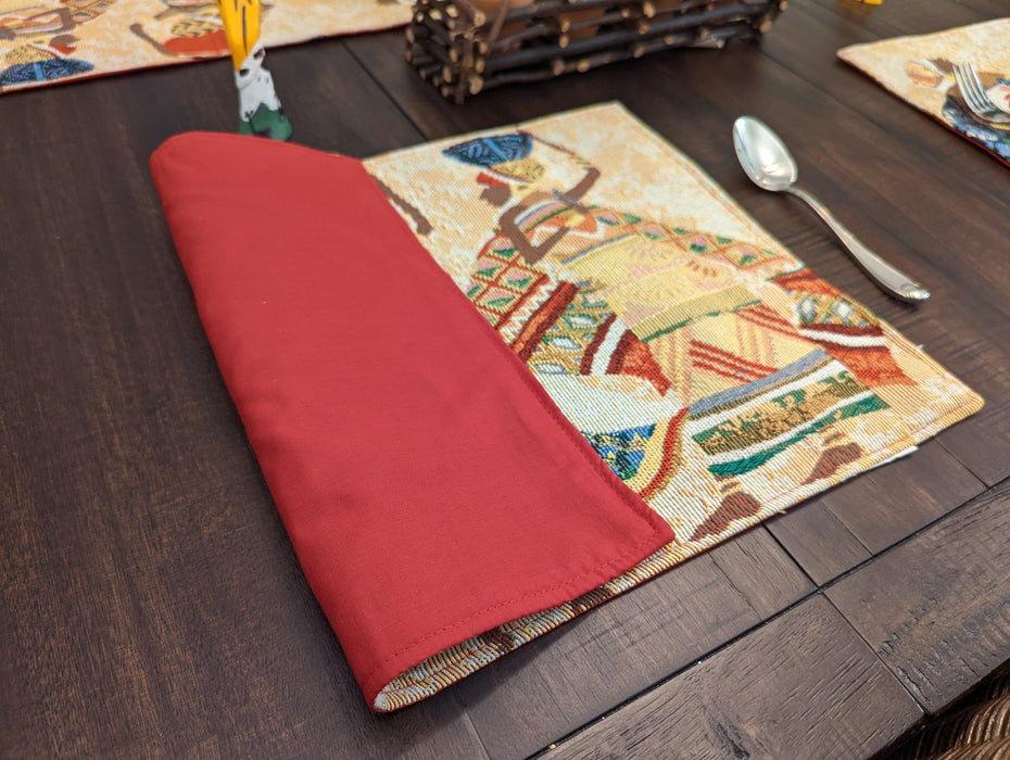 DaDa Bedding Set of 4-Pieces Dancing Women African Kwanzaa Tapestry Dining Table Placemats 13” x 19” (18117)