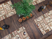 DaDalogy Bedding Set of 4-Pieces Light White Mughal Floral Botanical Cottage Fleur Tapestry Placemats 13” x 19” (18196) - DaDa Bedding Collection