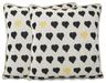 CUSHION COVER - DaDa Bedding Lovely Black and Yellow Polka Hearts Tapestry Throw Pillow Covers 16" (18113) - DaDa Bedding Collection