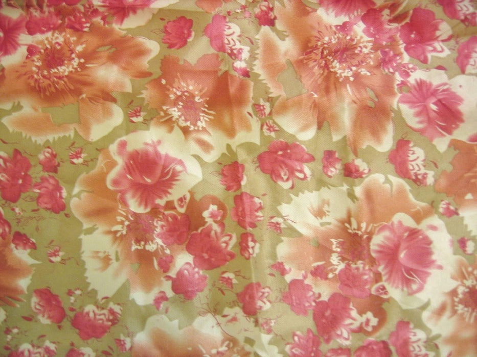 DaDa Bedding Sunrise Hibiscus Floral Dust Ruffle Pleated Satiny Pink Bed Skirt - 14" Drop  (BS-BM465L-1) - DaDa Bedding Collection