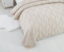 DaDa Bedding Soft Charming French Country Ruffles Quilted Cotton Bedspread Set - Ivory Cream Tan (JHW873) - DaDa Bedding Collection