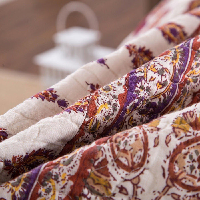 DaDa Bedding Bohemian Moroccan Tear Drop Rubies Paisley Cotton Bedspread Set (JHW-653) - DaDa Bedding Collection